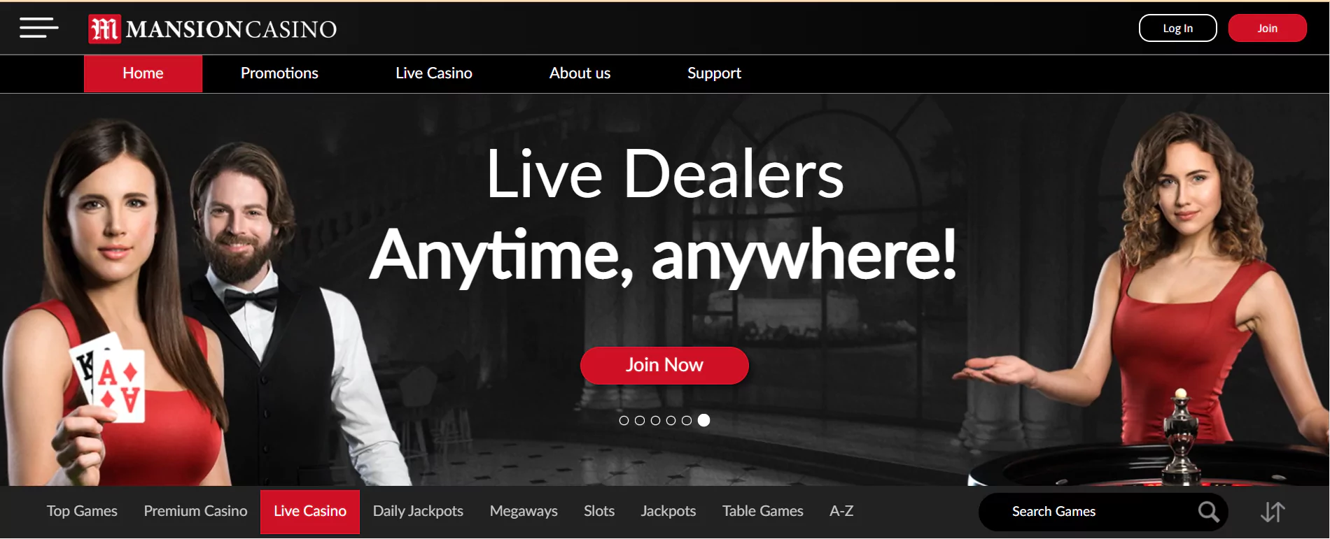 Screenshot of Mansion Live Online Casino
